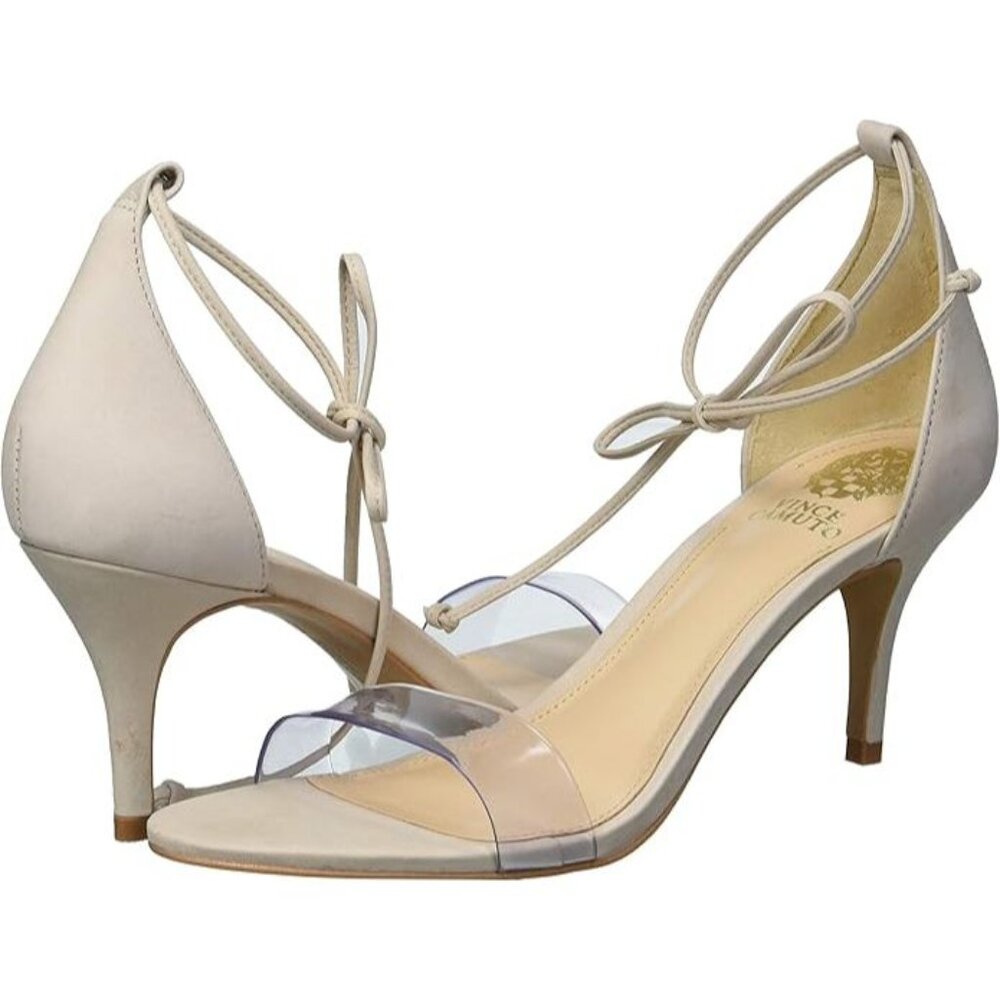 NEW Vince Camuto Presinda Ankle Strap Sandal sz 9 Clear Toe Strap Shoes